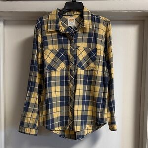 C.C Yellow and Blue Plaid Shirt